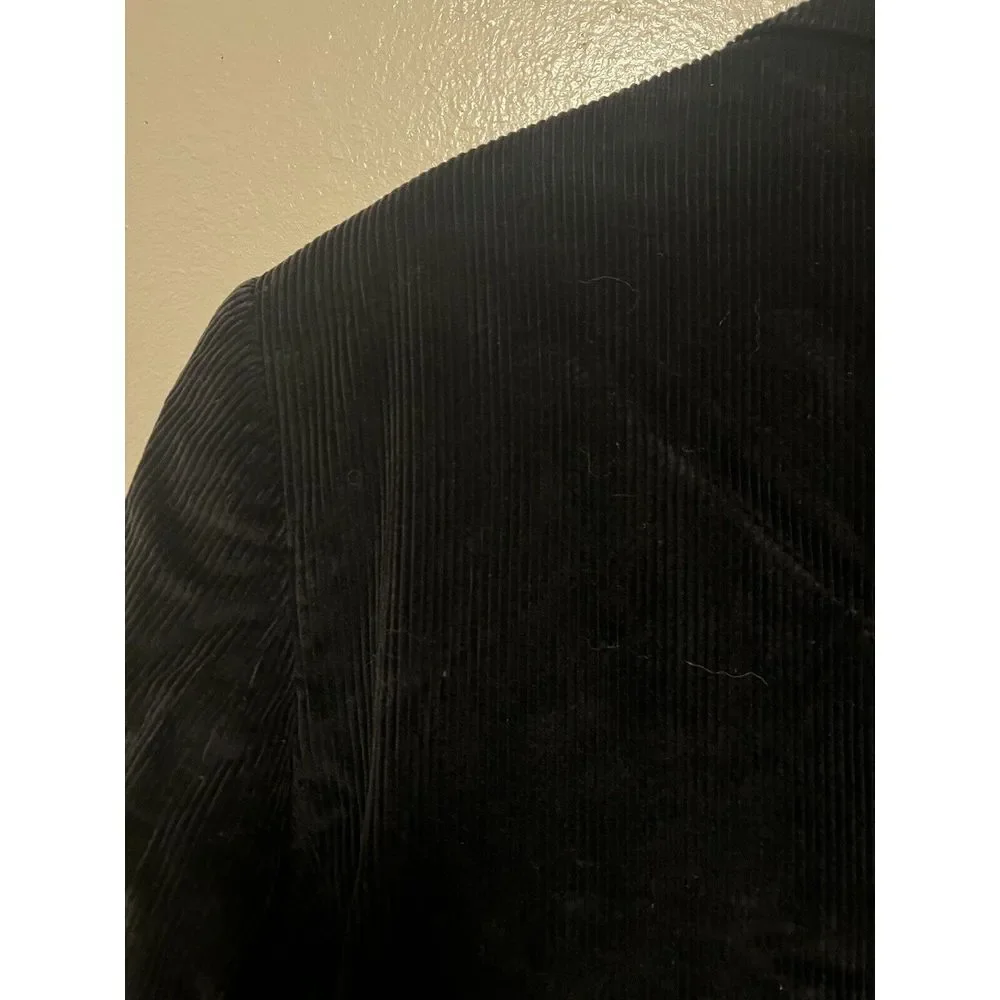 Stafford Mens 46R Corduroy Sport Coat Blazer Two Button Jacket Black‎ Vented